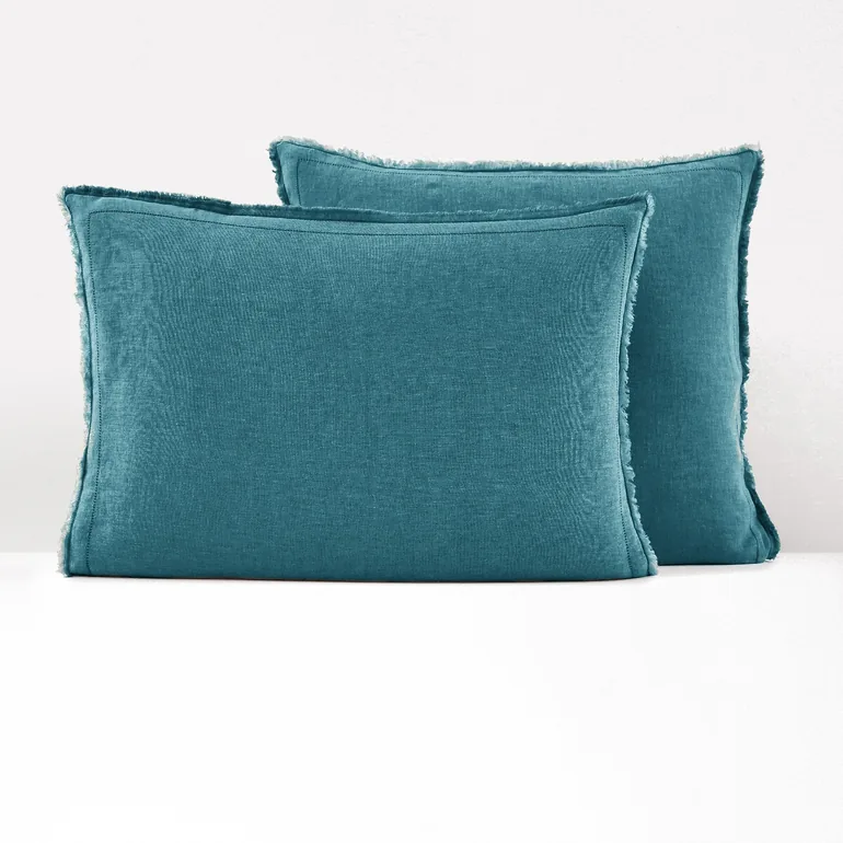 Linot Fringed 100% Washed Linen Pillowcase