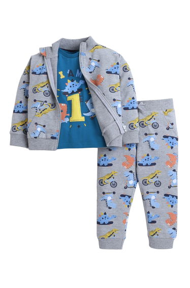 Boys 3-Piece Zip-Up Jacket, T-Shirt and Joggers Set