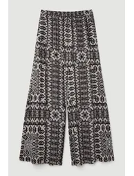 Tile Print Spun Viscose Beach Trousers - 3