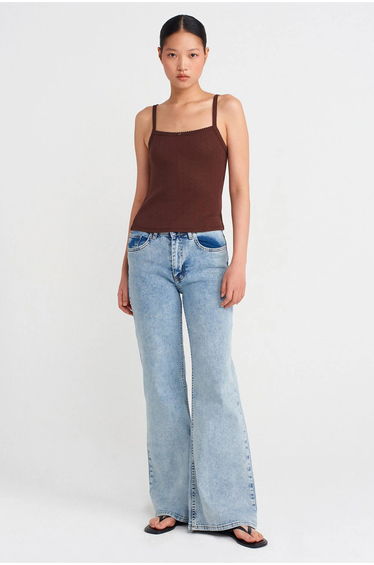 Dilvin Textured Cotton Modal Cami Blouse