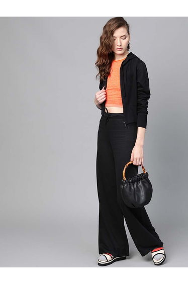 Solid Wide Leg Trousers