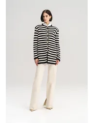 STRIPED CARDIGAN WITH GOLD BUTTONS