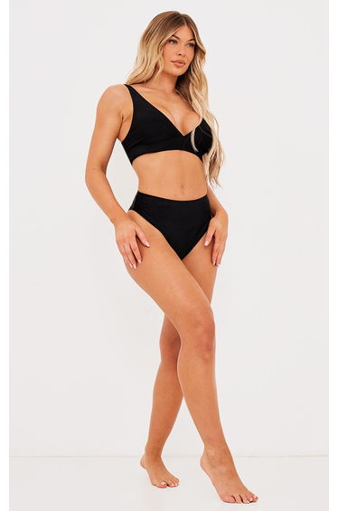 Black Mix And Match High Waisted Bikini Bottoms