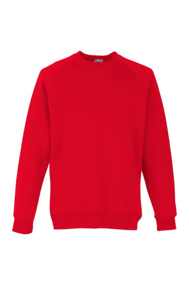 Fruit Of The Loom Childrens Unisex Raglan Sleeve Sweatshirt - Red