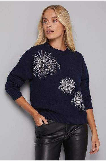 Petite Sequin Firework Jumper