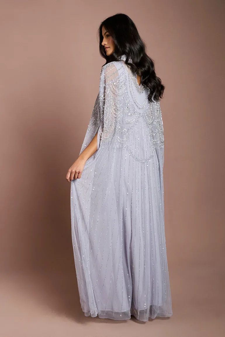 فستان ميدي شيفون مزين بأحجار - للمقاسات الصغيرة - 2