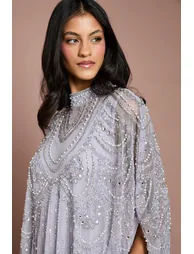 فستان ميدي شيفون مزين بأحجار - للمقاسات الصغيرة - 3