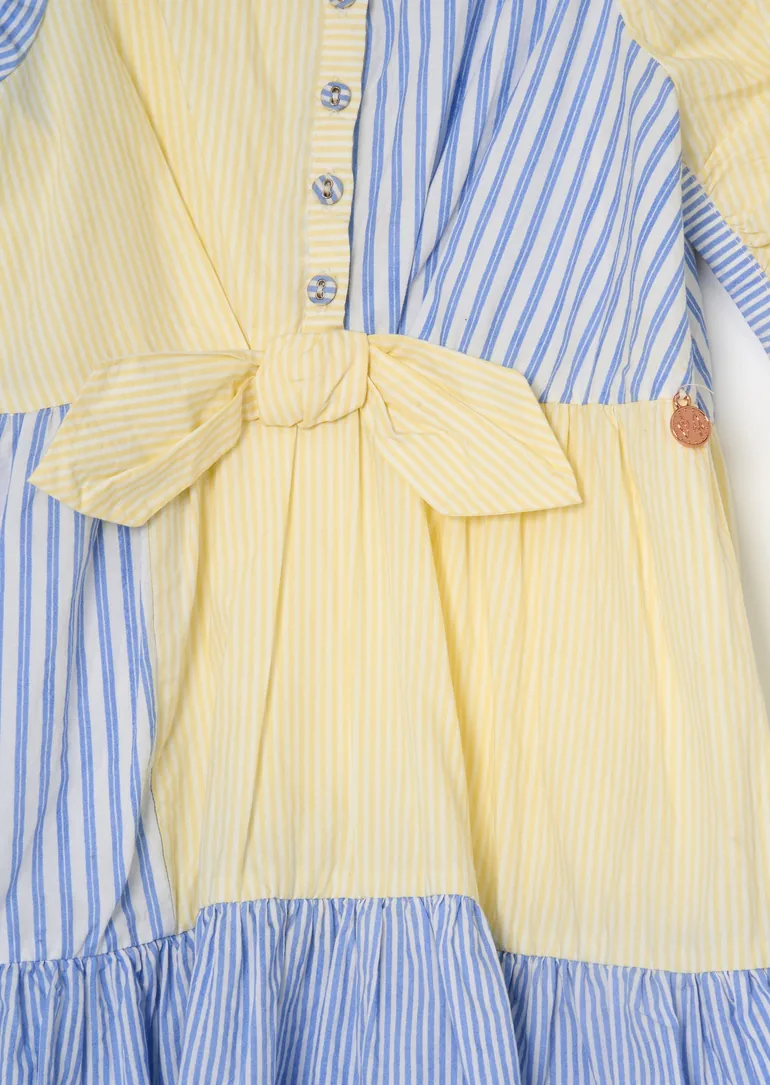 Frankie Blue Mixed Stripe Shirt Dress - Blue - 7