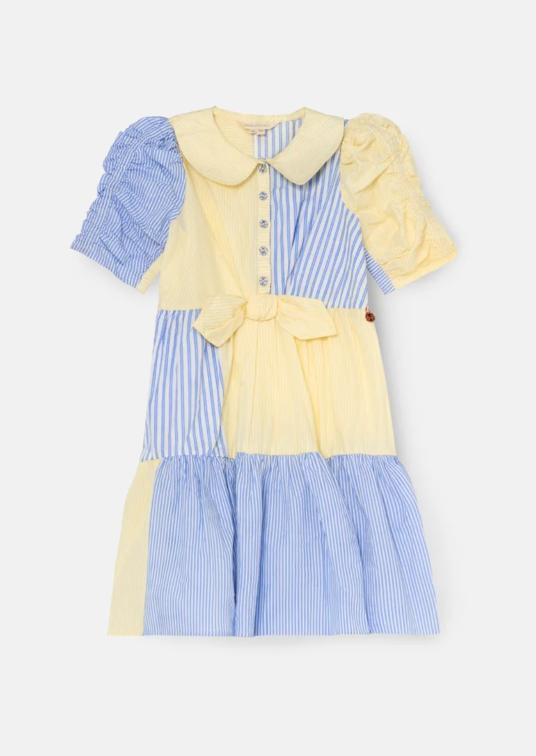 Frankie Blue Mixed Stripe Shirt Dress - Blue - 5