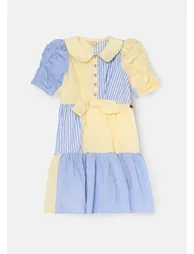 Frankie Blue Mixed Stripe Shirt Dress - Blue - 5