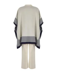 Navy Blue Relaxed Pique Plain Knitwear Hijab Bottom - Top Set - 1