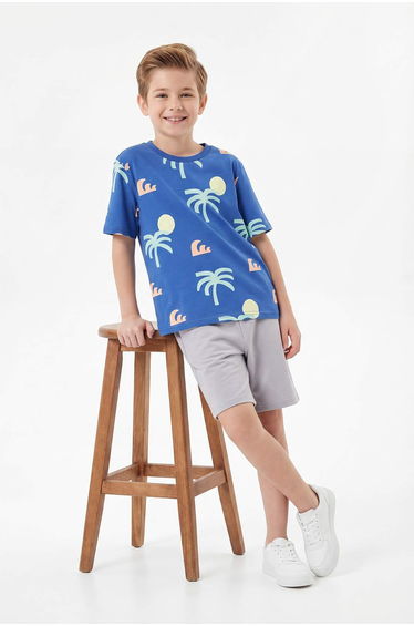 Indigo Tropical Knitted Bottom - Top Set