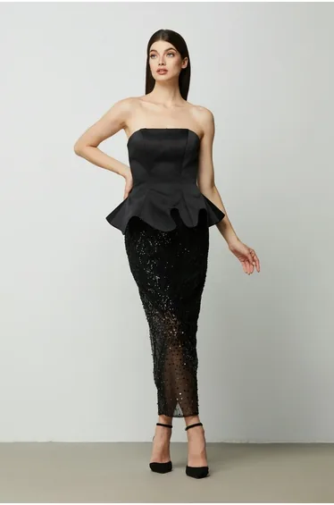 Sequin peplum dress