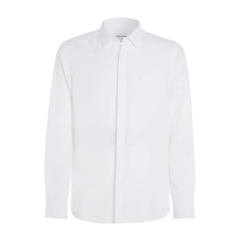 Men's Calvin Klein Regular-Fit Linen Cotton Shirt in White Calvin Klein : Shirts : VogaCloset Oman Men's Calvin Klein Regular-Fit Linen Cotton Shirt in White Calvin Klein : Shirts : VogaCloset Oman
