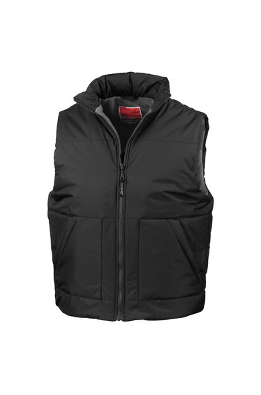 Result Fleece Lined Bodywarmer Water Repellent Windproof Jacket - Black