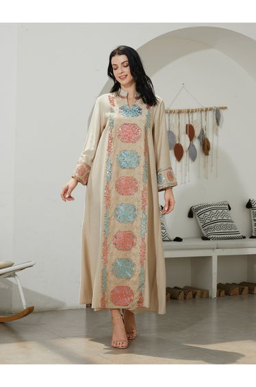 Sequined Embellished A-Line Jalabiya