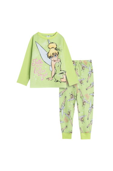 Tinkerbell Girls Butterflies Long Pyjama Set - Green