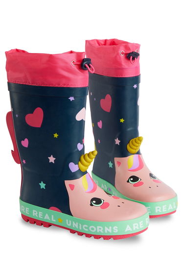 Heart Unicorn Girl's Rain Boots