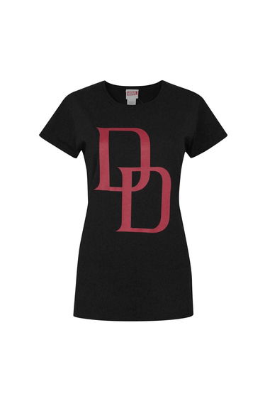 Daredevil Womens/Ladies Logo T-Shirt - Black/Red
