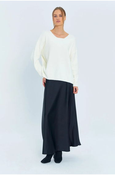 Mixray Relaxed Fit Knit Sweater with Crew Neck