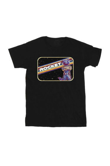Guardians Of The Galaxy Volume 3 Girls Rocket Raccoon Cotton T-Shirt - Black
