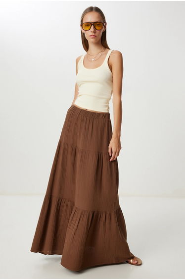 ISTANBUL High Waist A-Line Maxi Skirt