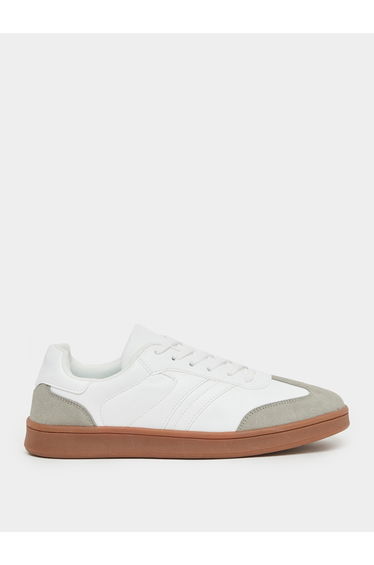 Men Color Block Lace Up Gum Sole Sneakers