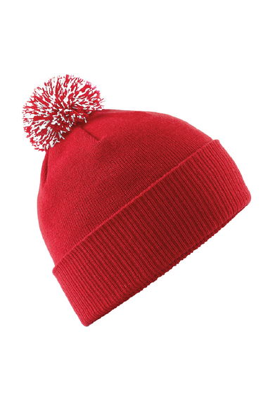 Beechfield Adults Unisex Snowstar Beanie - Classic Red/White