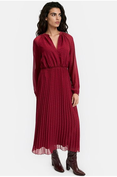Long Sleeve Polka Dot Maxi Dress
