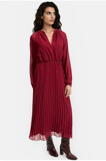 Long Sleeve Polka Dot Maxi Dress