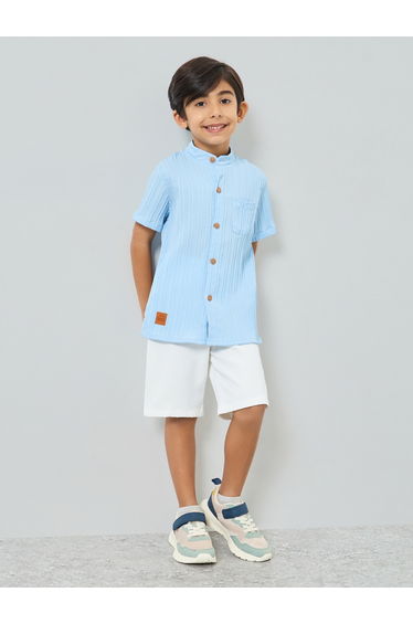 Boys Blue Shirt and Shorts Set