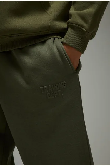 بنطلون رياضي بتصميم واسع بنقشة - أخضر