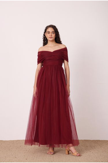 Gillian Maxi Dress in Wine
