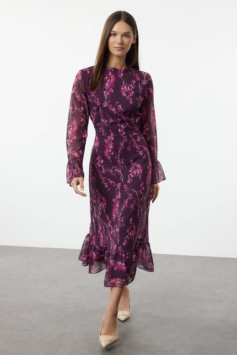 plum winter dress Plum Velvet Maxi Dress, Long Organza Sleeve, Wedding Guest Dress, Velvet Evening Gown Burgundy, Elegant Velvet Maxi Formal Winter Dress