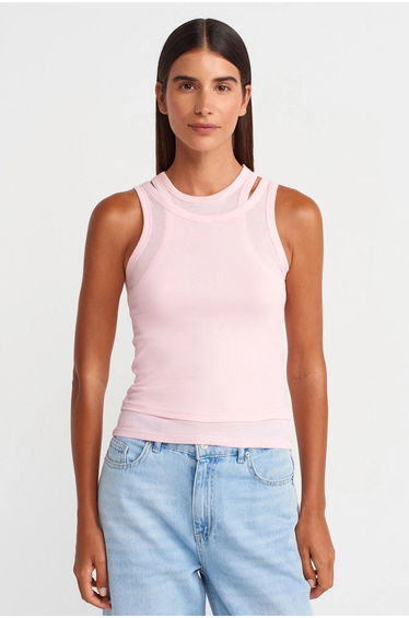 Dilvin Cotton Ribbed Crop Cami