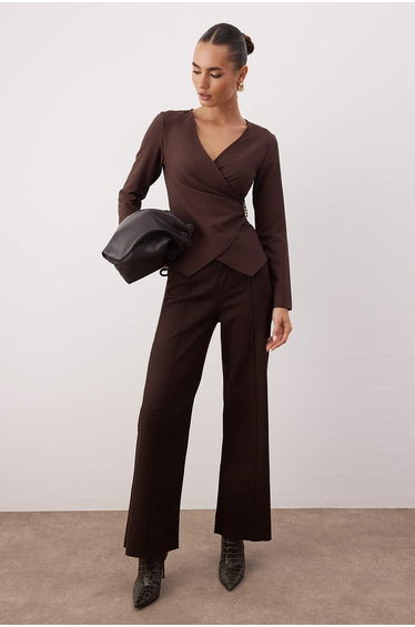 Brown woven blouse