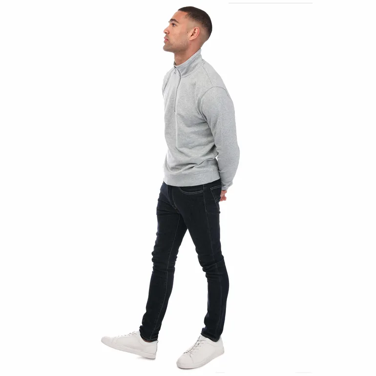 Men's Farah Aintree Organic Half Zip Sweatshirt in Grey - 3