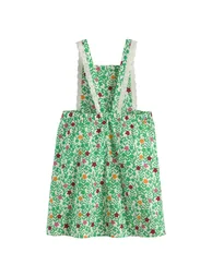 Floral Cotton Pinafore Dress - 1