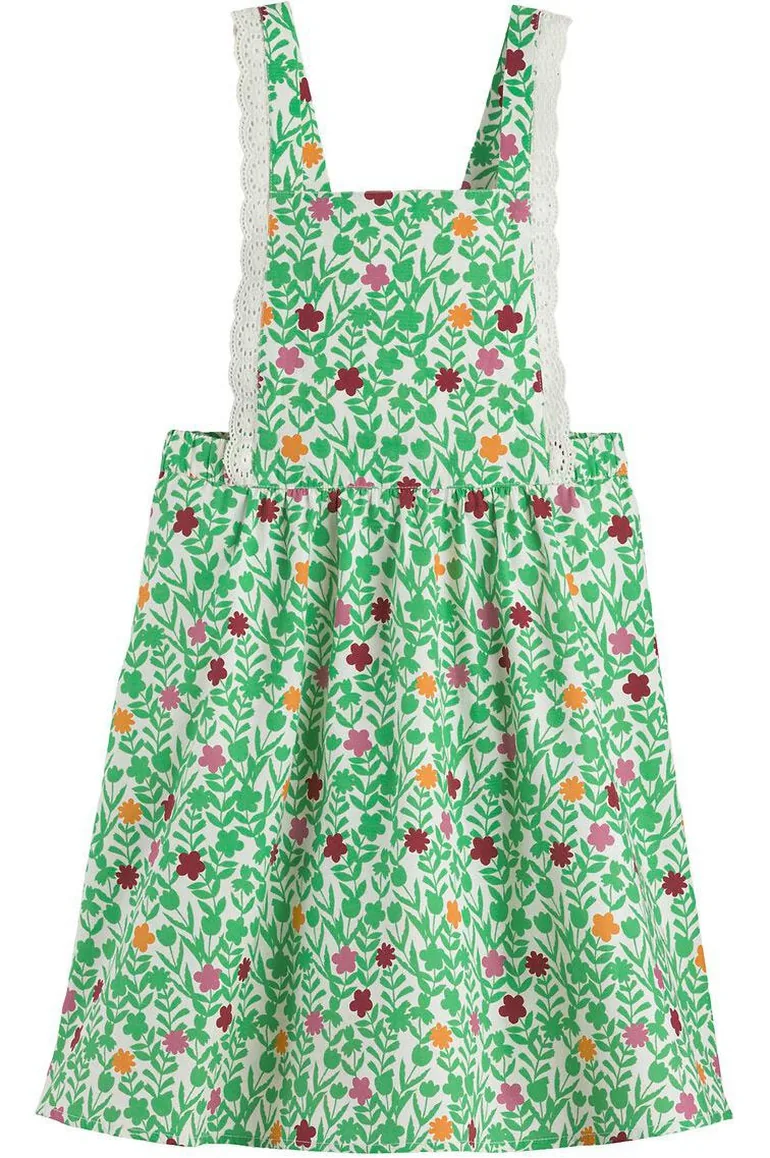 Floral Cotton Pinafore Dress