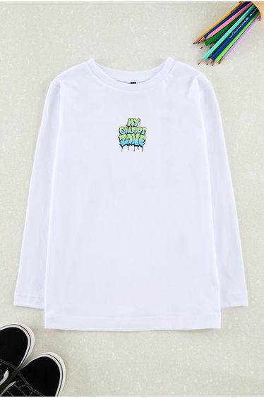 White Boy's Back Printed Knitted T-Shirt