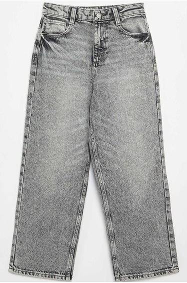Baggy Fit Denim Trousers GREY