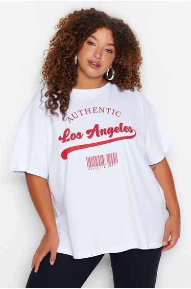 Plus Size T-Shirt - White - Oversize