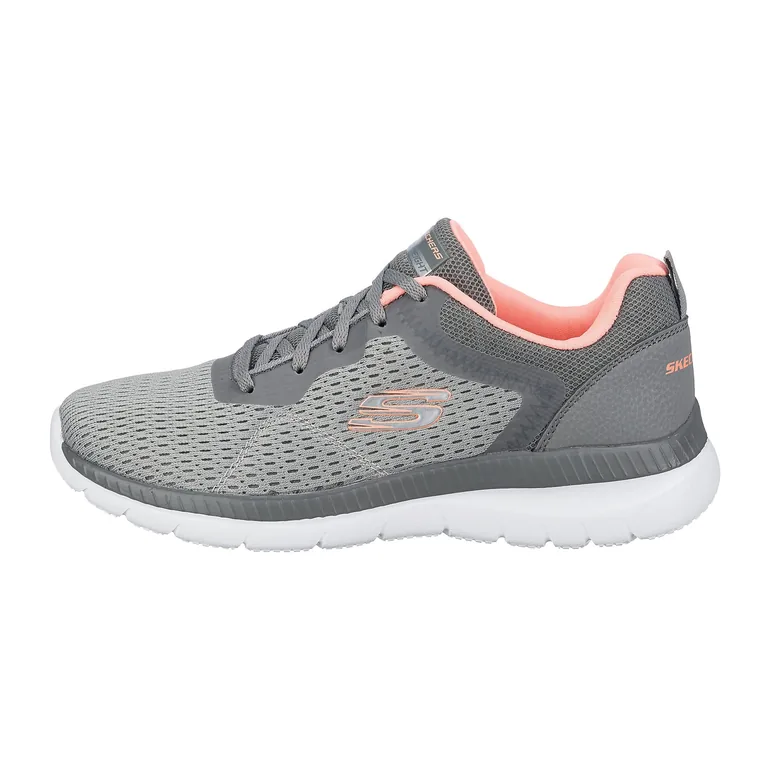 Skechers Womens/Ladies Bountiful Quick Path Plain Trainers - Grey/Coral - 2