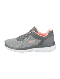 Skechers Womens/Ladies Bountiful Quick Path Plain Trainers - Grey/Coral - 2