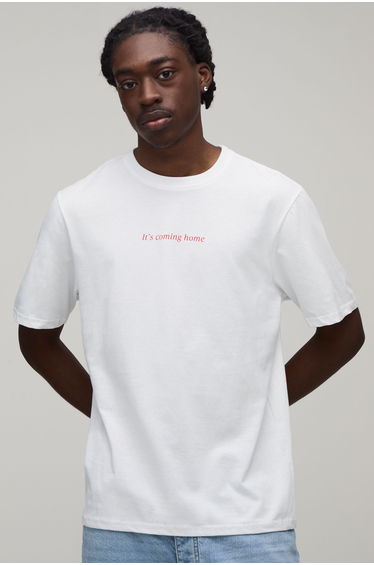 Regular It's Coming Home Print T-Shirt - white