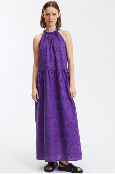 Sleeveless Maxi Dress in English Embroidery