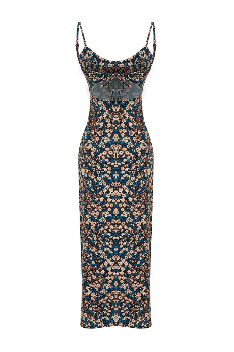 Black Floral Column Midaxi Dress - 7