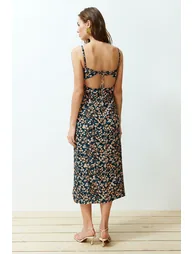 Black Floral Column Midaxi Dress - 5