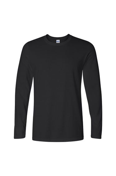 Gildan Mens Soft Style Long Sleeve T-Shirt - Black