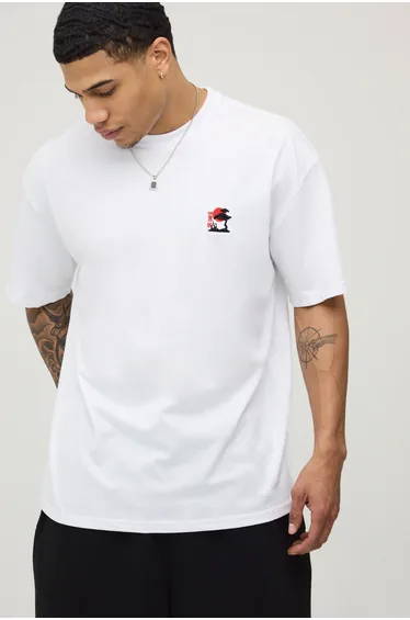 Oversized Blossom Embroidered T-Shirt - white